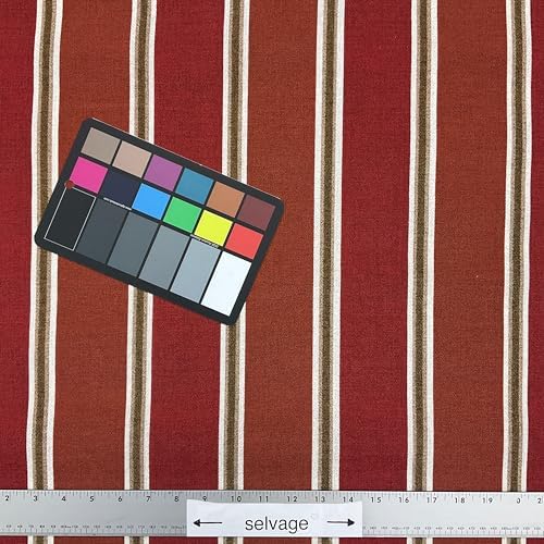 Malbers in Red | Outdoor Waterproof Upholstery Fabric | Stripes