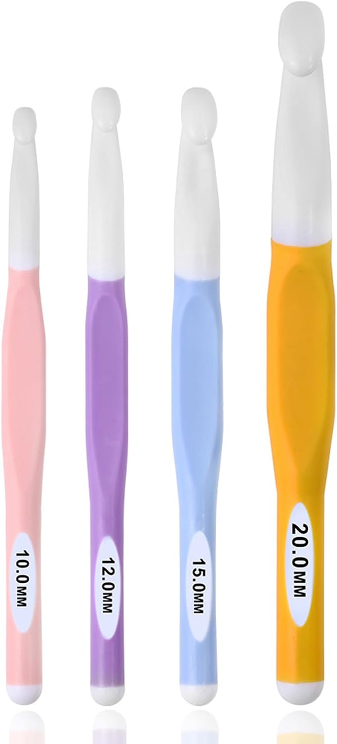 Large Sizes Crochet Hooks 4 pcs Long Crochet Needles QLRFFLJOY 10mm