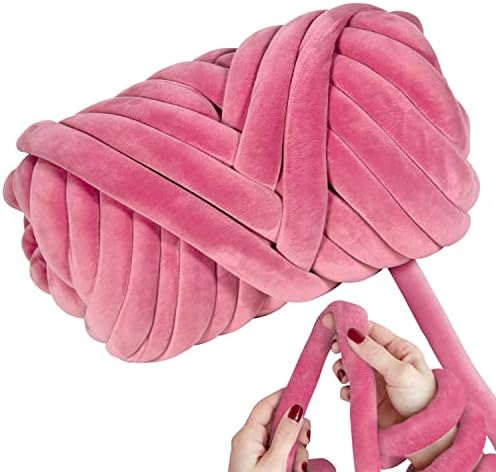 Super Soft Velvet Bulky Yarn, Dark Pink, 2.2 LBS, 36 Yards