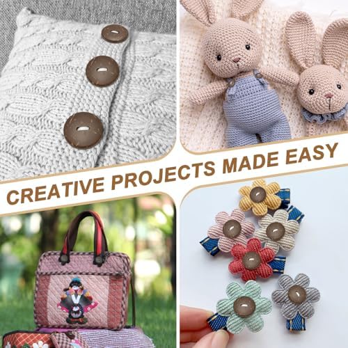 Natural Coconut Shell Buttons, 2 Holes Wooden Buttons - Fitting for