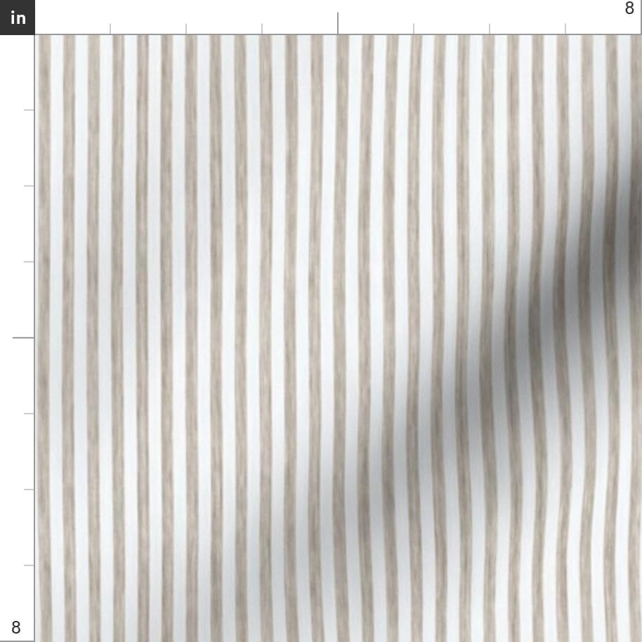 Spoonflower Fabric Classic Stripe Ticking Beige on Essex Linen