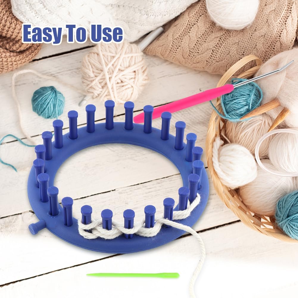 NOVYQREN Round Plastic Quick Knit Loom Set, DIY Home Manual Craft