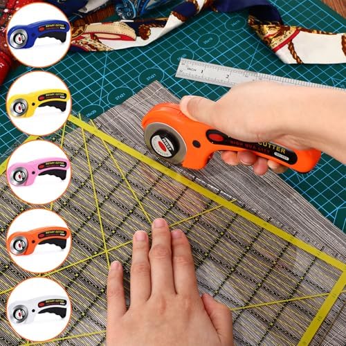 Lothee 15 Pcs Rotary Cutters 45mm Blade Bulk Fabric Cutter Rotary