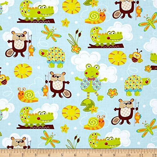 Marcus Brothers Polka Dot Pond Critters Quilt Fabric By The Yard