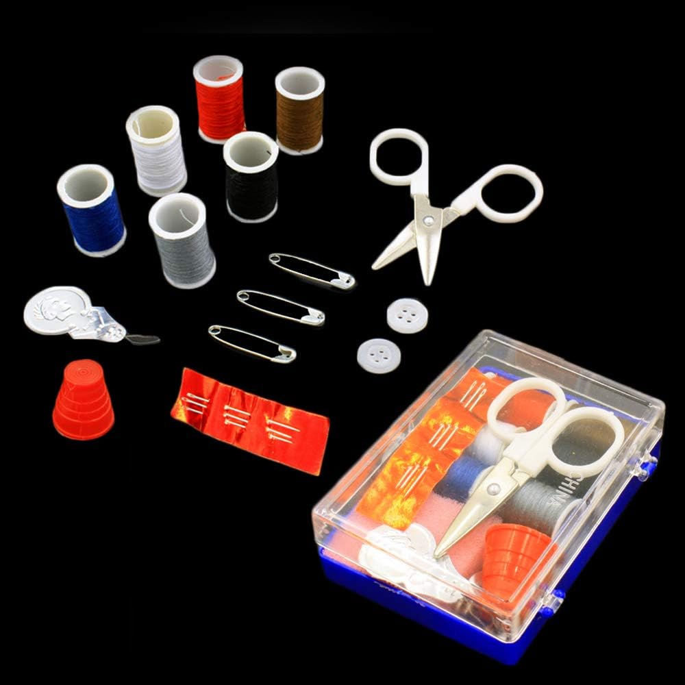 Wideskall 18 Pcs Mini Travel Sewing Kit with Case, Scissor Thread
