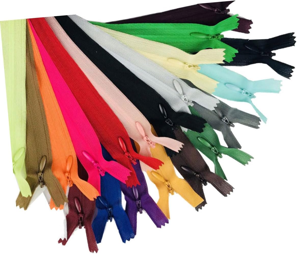 50pcs Nylon Invisible Zippers for Sewing DIY Crafters in Assorted
