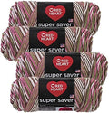 Red Heart Super Saver Yarn (4-Pack of 5oz Skeins) (Pink Camo)