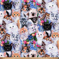 Pico Textiles 2 Yards Bolt Garden Cats Kittens Print Fleece Fabric
