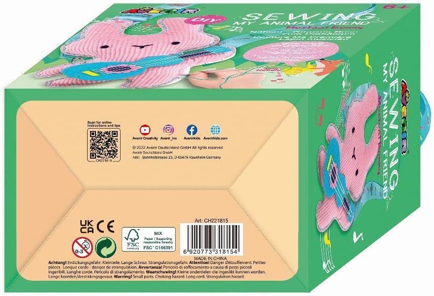 Avenir 6301815 DIY Sewing Kit, Sewing Rabbit with Guitar, Neck Animal