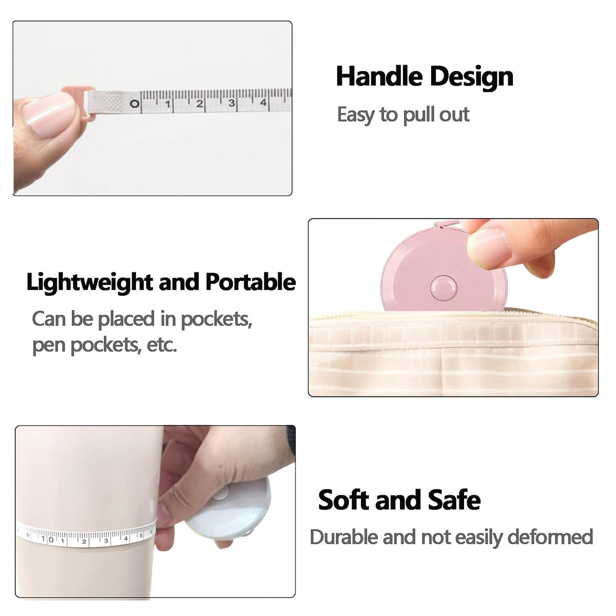 3 Pack Tape Measures Retractable Measuring Tape for Body, 60-Inch
