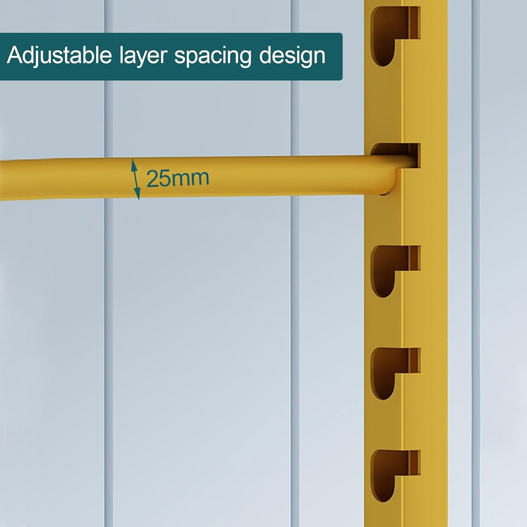 Large Fabric Roll Storage Rack with Adjustable Hanging Rod, Movable
