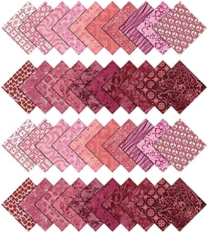 Soimoi Pink Jelly Roll Fabrics for Quilting 40 Strip 2.5" Inches
