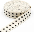 Off White Star Cotton Twill Bias Tape, Double Fold Bias Binding for