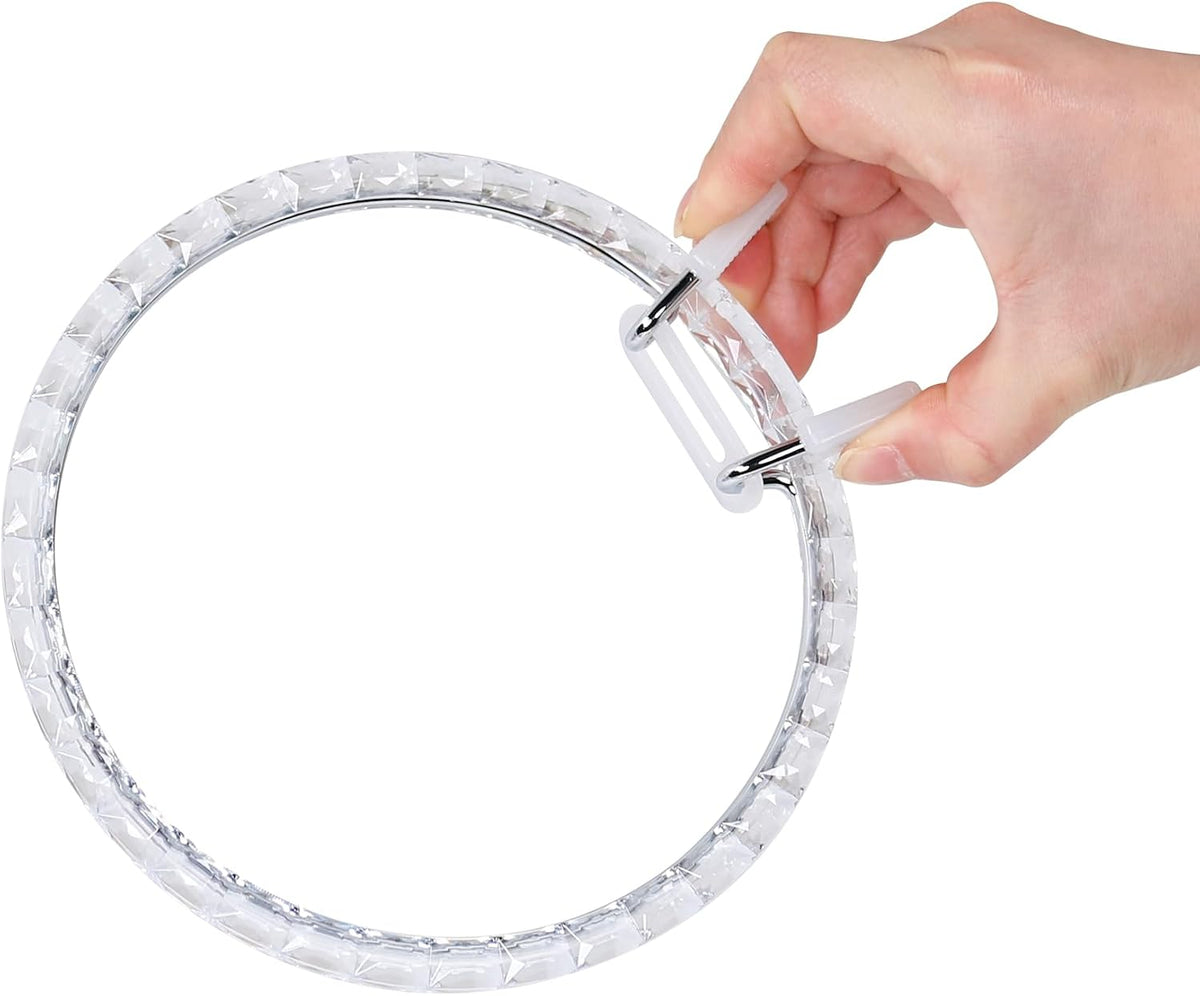 6.5" Embroidery Hoop Metal Ring Crystal ABS Frame Cross Stitch