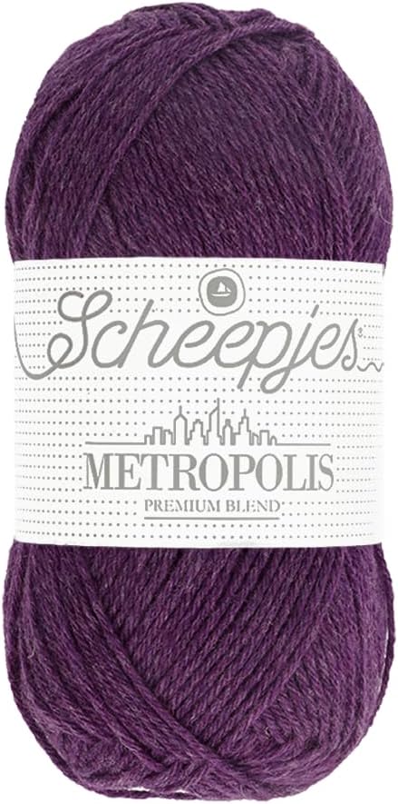 Scheepjes Metropolis Yarn 50 g - 008 Beirut Blue, Wool/Nylon Blend, 1