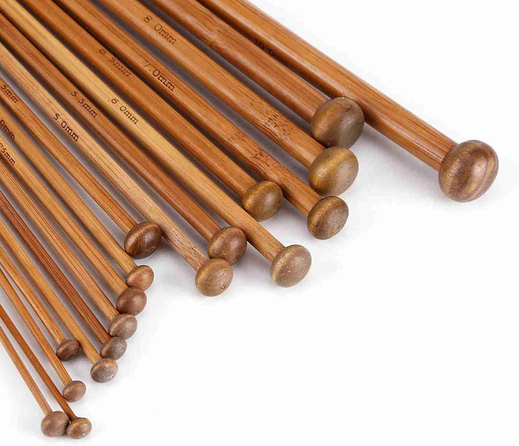 Luocute Knitting Needles Set 18 Sizes Single Pointed