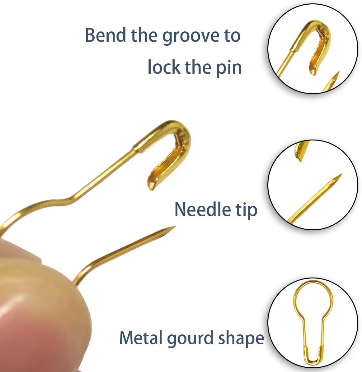 100Pcs 21mm/0.8 Inch Small Metal Gourd Safety Pins Bulb Pin
