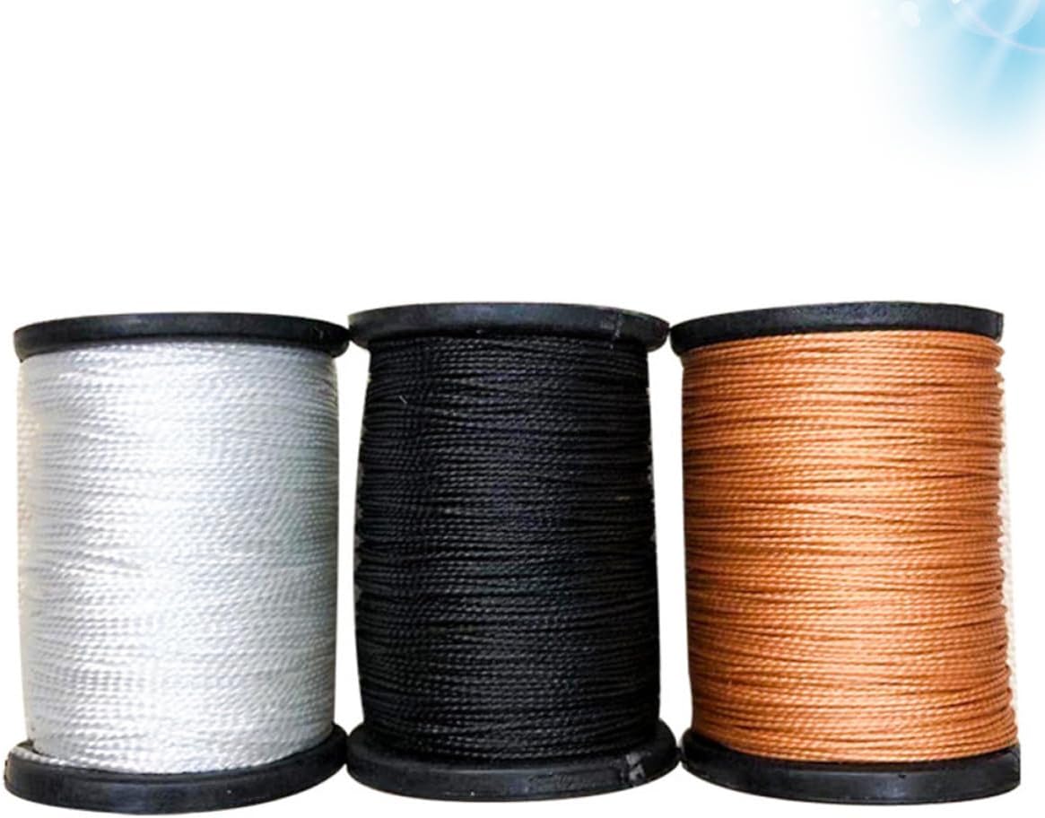 3 Rolls Wax Sewing Thread Black White Brown Bookbinding Cord