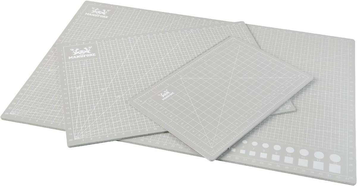 MANUFORE Cutting Mat A3, A4, A5 Set Centimeter and Inch Scale Self