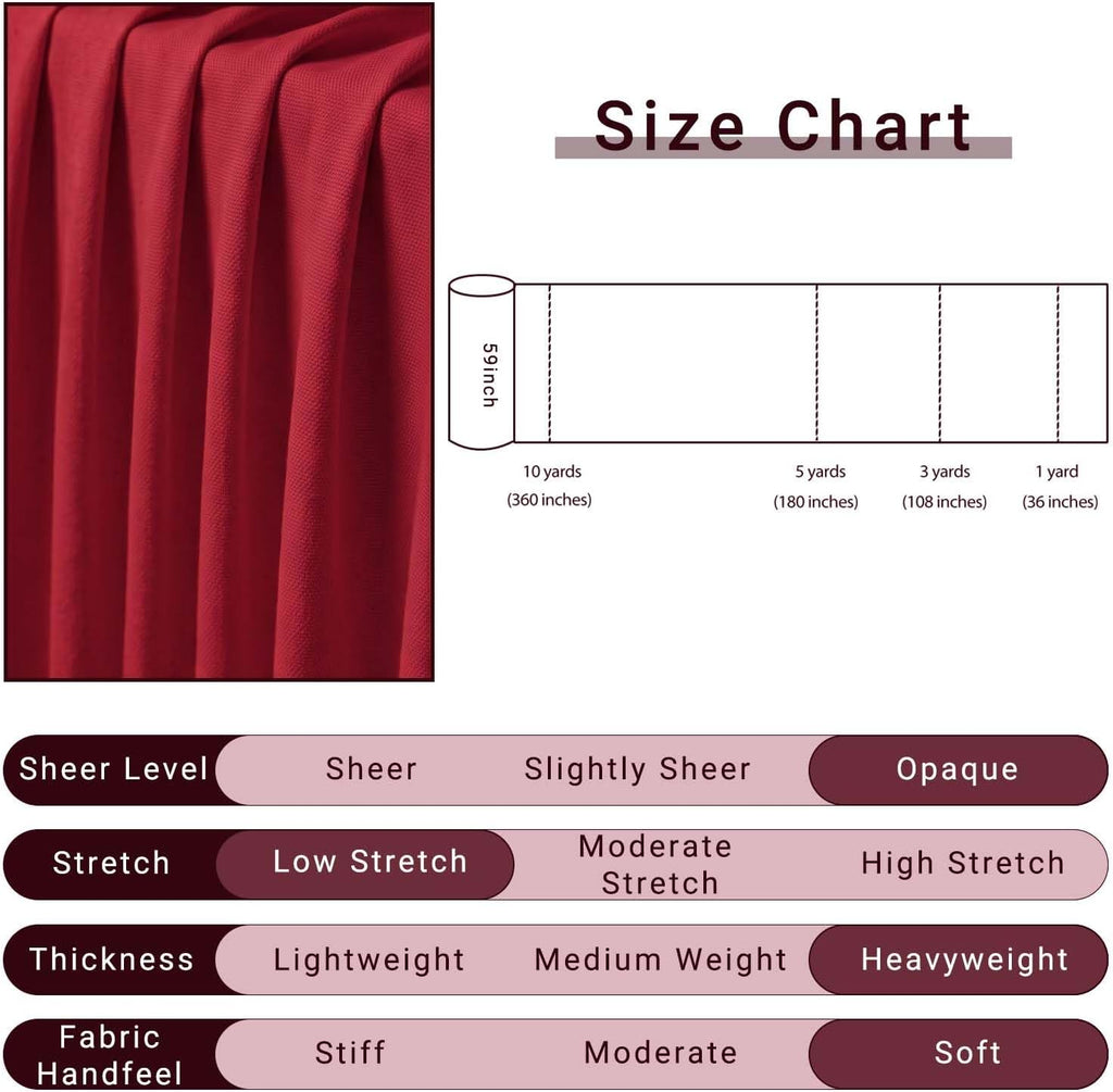 Red Poly Cotton Canvas Fabric, 1 Yard, 59 Inch Wide