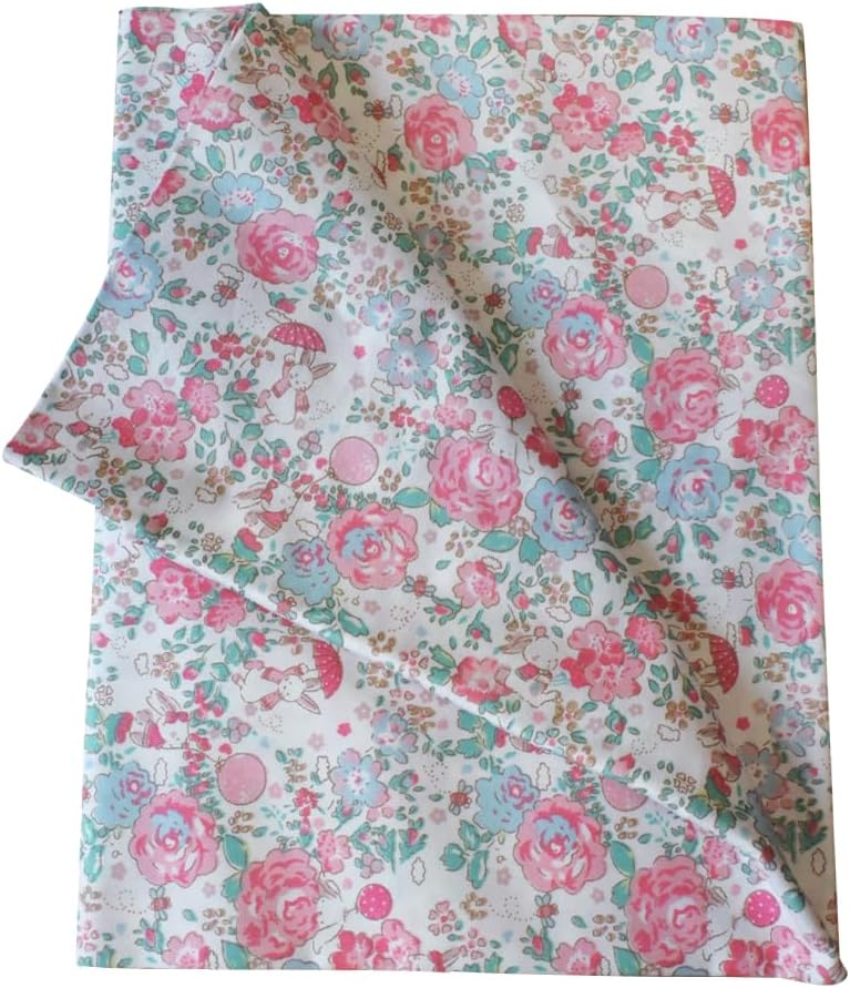 100% Cotton Precut Fabric,39"x63",Blue Floral Print for Quilting