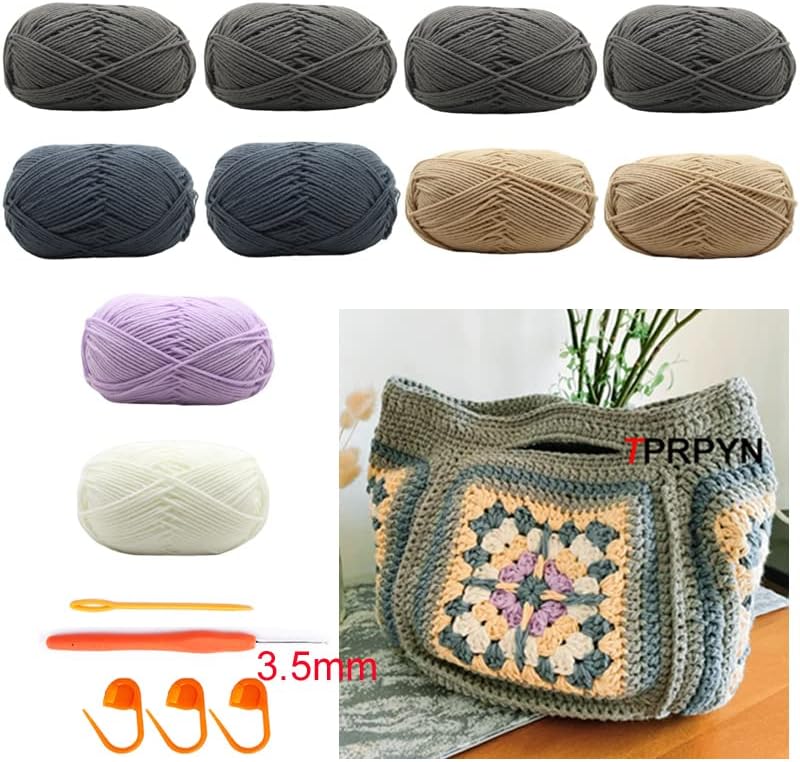 TPRPYN Granny Square Bag Crochet Kit with Yarn Knitting Patchwork