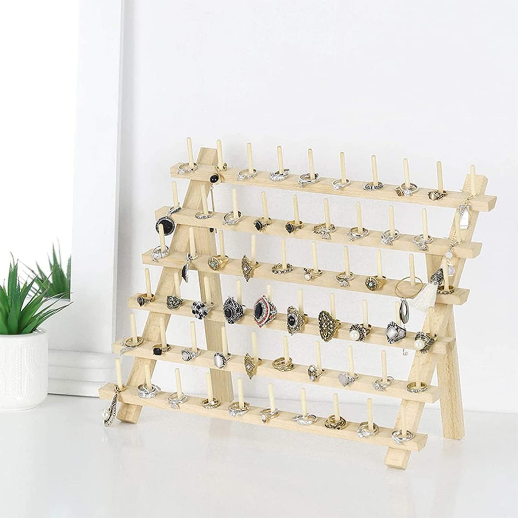 Thread Rack 60-Spool Wooden Organizer for Sewing and Embroidery