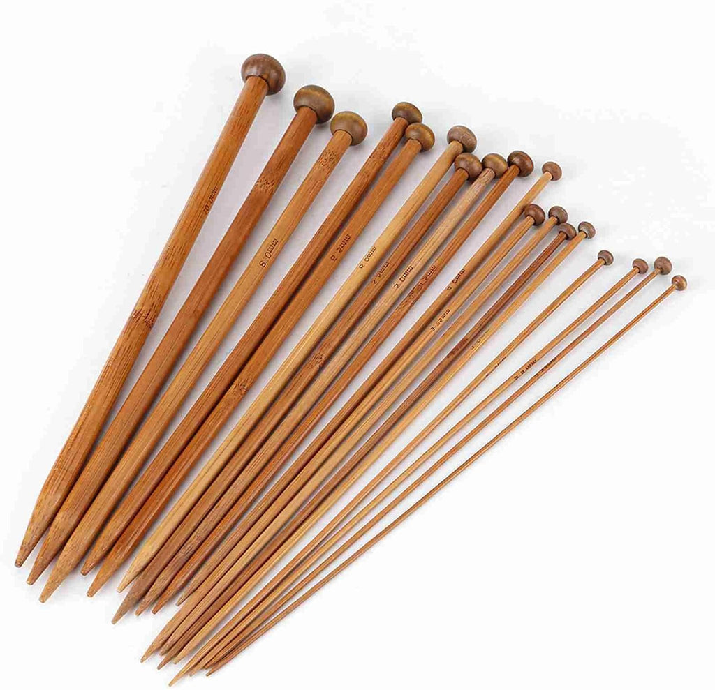Luocute Knitting Needles Set 18 Sizes Single Pointed