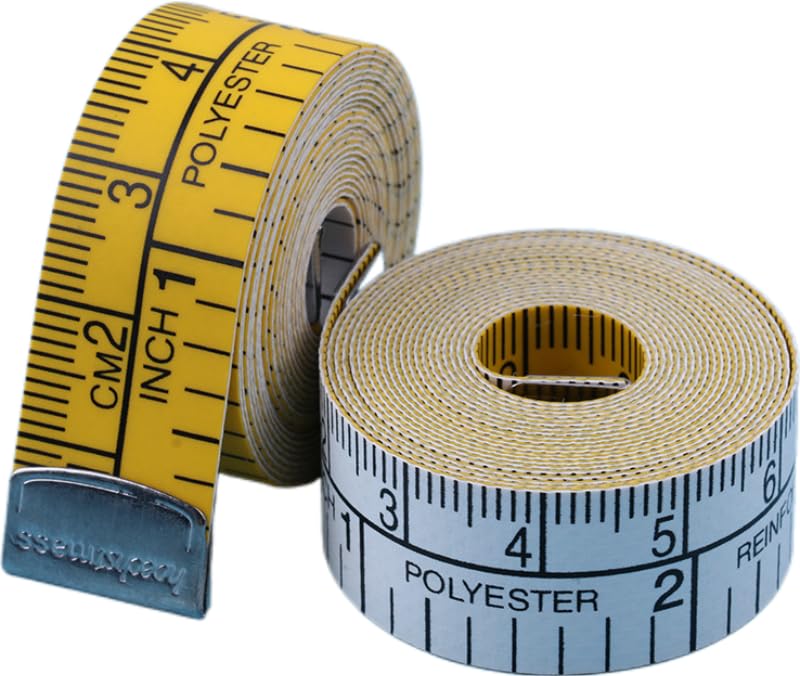 2pack Inch+cm Scale & Double Sided Fiber Glass Measuring Tape Ruler