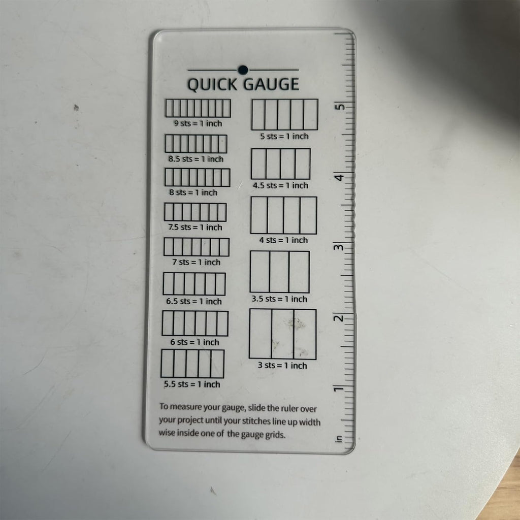 Gauge Ruler for Yarn Thickness and Sweater Making