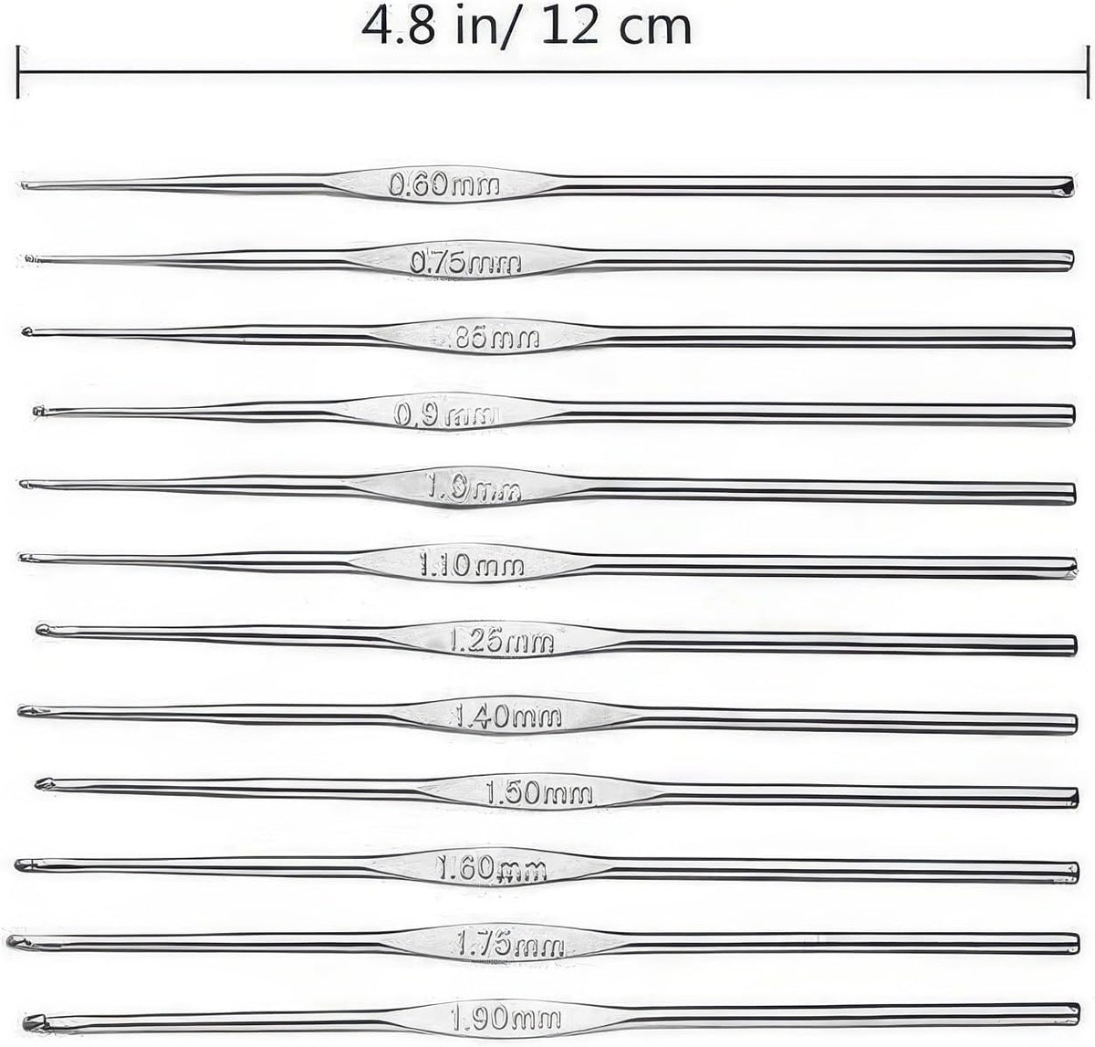 Skweawert 6Pcs 0.85mm Stainless Steel Crochet Hook