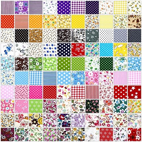 Tudomro 100 Pack Fabric Squares, 8 x 8 Inch
