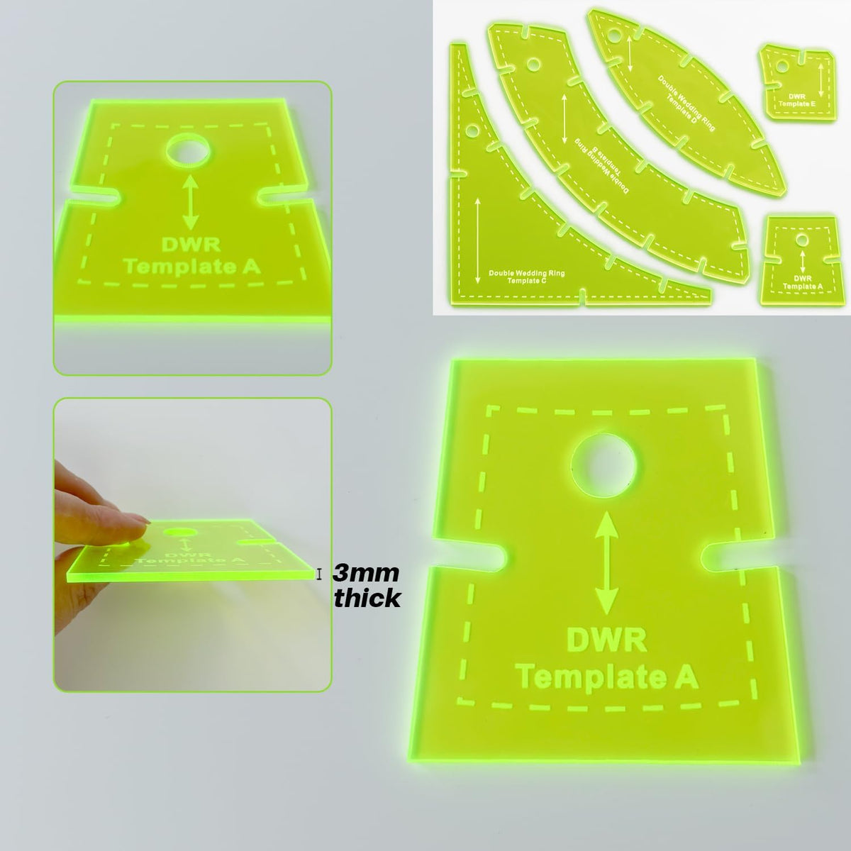 Quilting Templates Slit N Sew Double Wedding Ring Set Templates