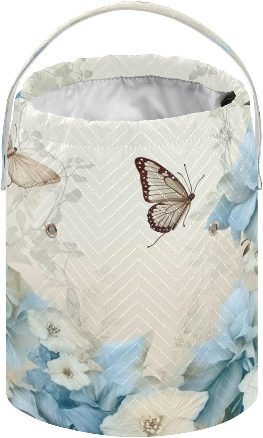 YETTASBIN Flowers Butterflies Yarn Storage Bag, Large Crochet Knitting