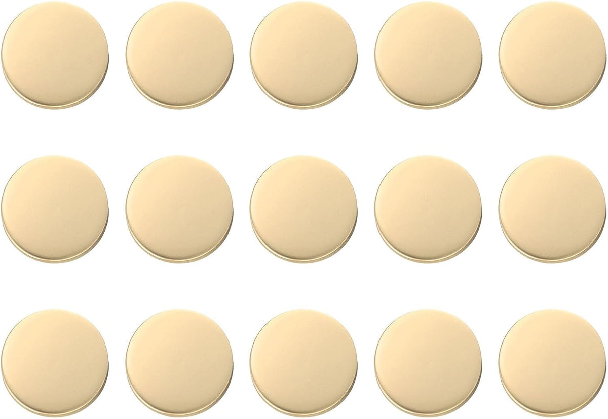 HARFINGTON 15pcs Metal Round Buttons 15mm Zinc Alloy Shank Flat Sewing