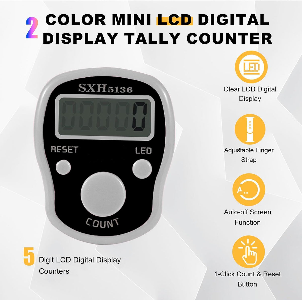 TESEAS Electronic Finger Counter, Digital Tally Counter Clicker with