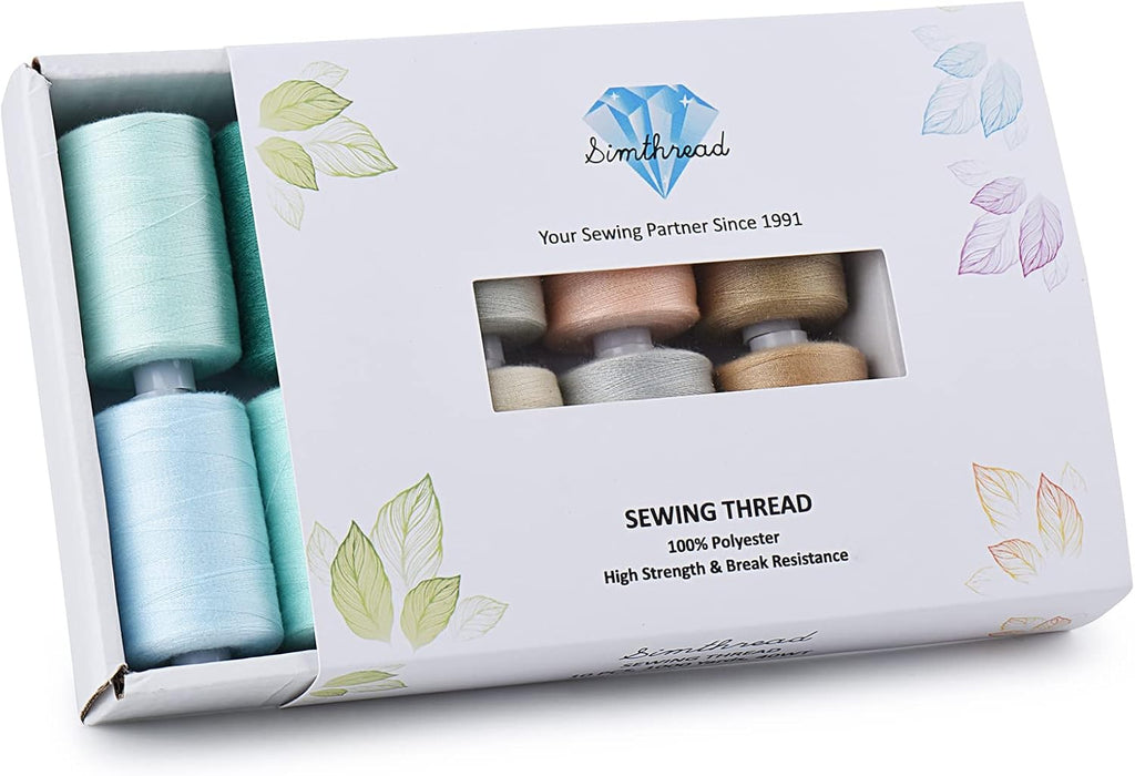 Simthread All Purposes Sewing Thread, 10 Spool Assorted Macaron Series