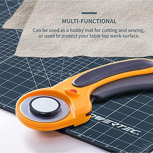 POWERTEC 61002 18” x 24” A2 Non-Slip Double Sided Rotary Cutting Mat
