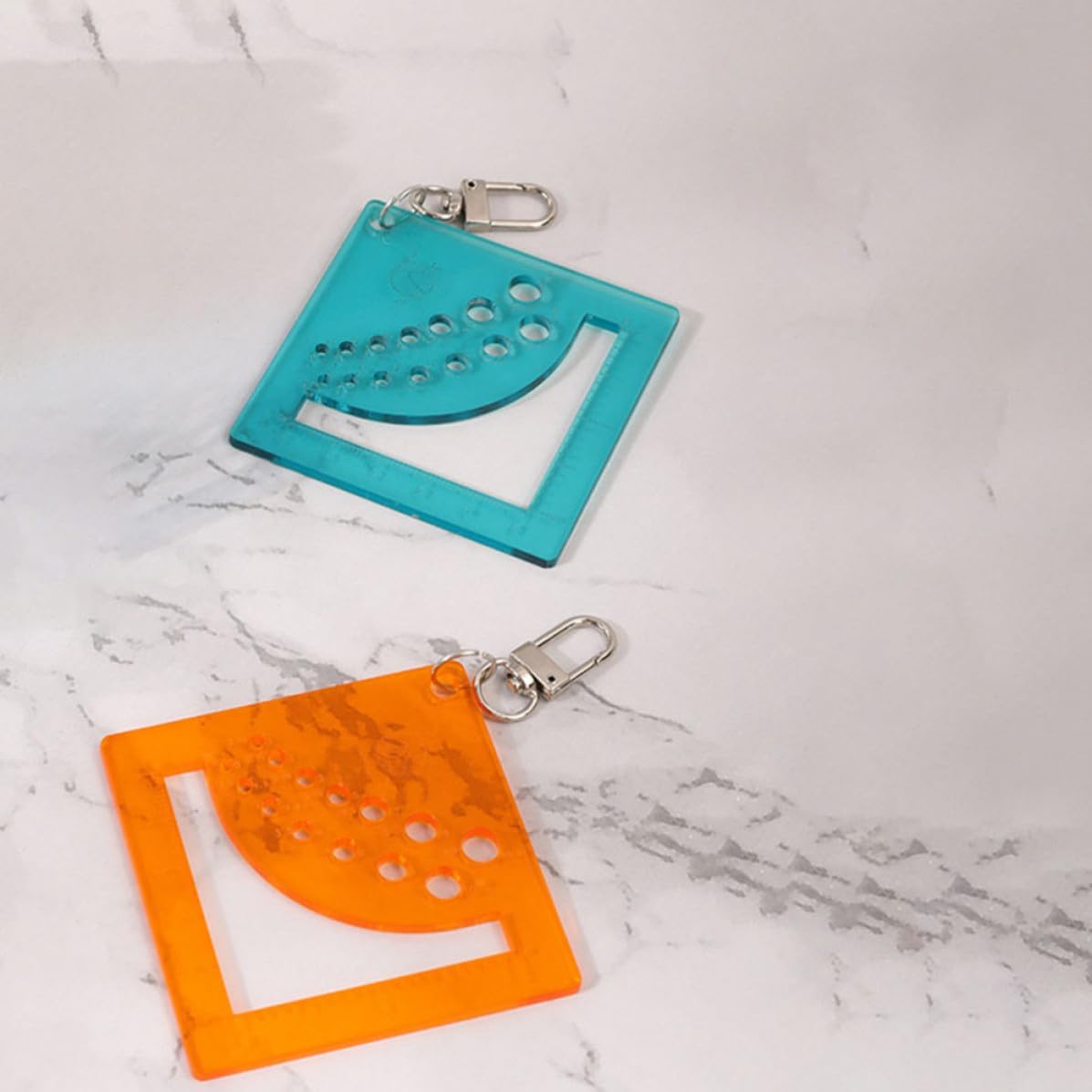 3pcs Acrylic Knit Needle Gauge Ruler Keychain for Knitters Crocheters