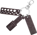 BENECREAT 3-in-1 Mini Wooden Gauge Keychains, Knitting Gauge Tool with