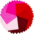 Pink Red Fabric Squares 5 x 5 Inch, Solid Cotton Precut Quilt Fabric