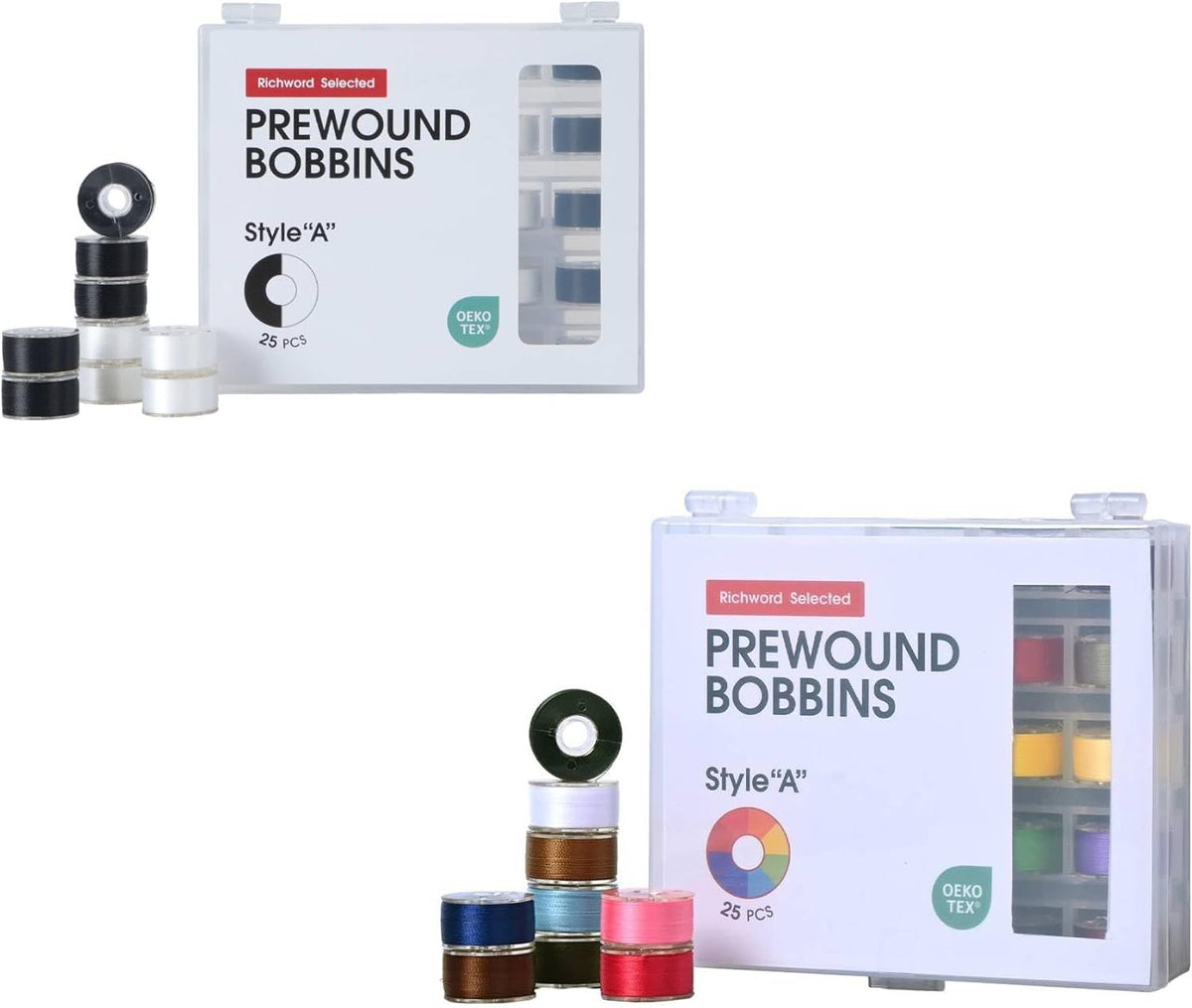 Poolin Prewound Bobbin Set – 50PCS Size A Embroidery Bobbins