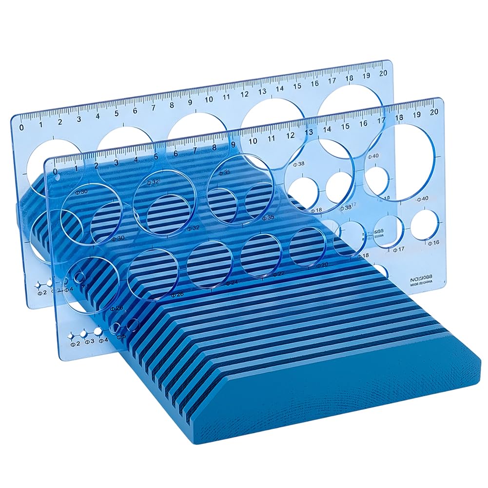 PH PandaHall 30 Slots Pine Wood Quilting Ruler Holder Sewing Ruler