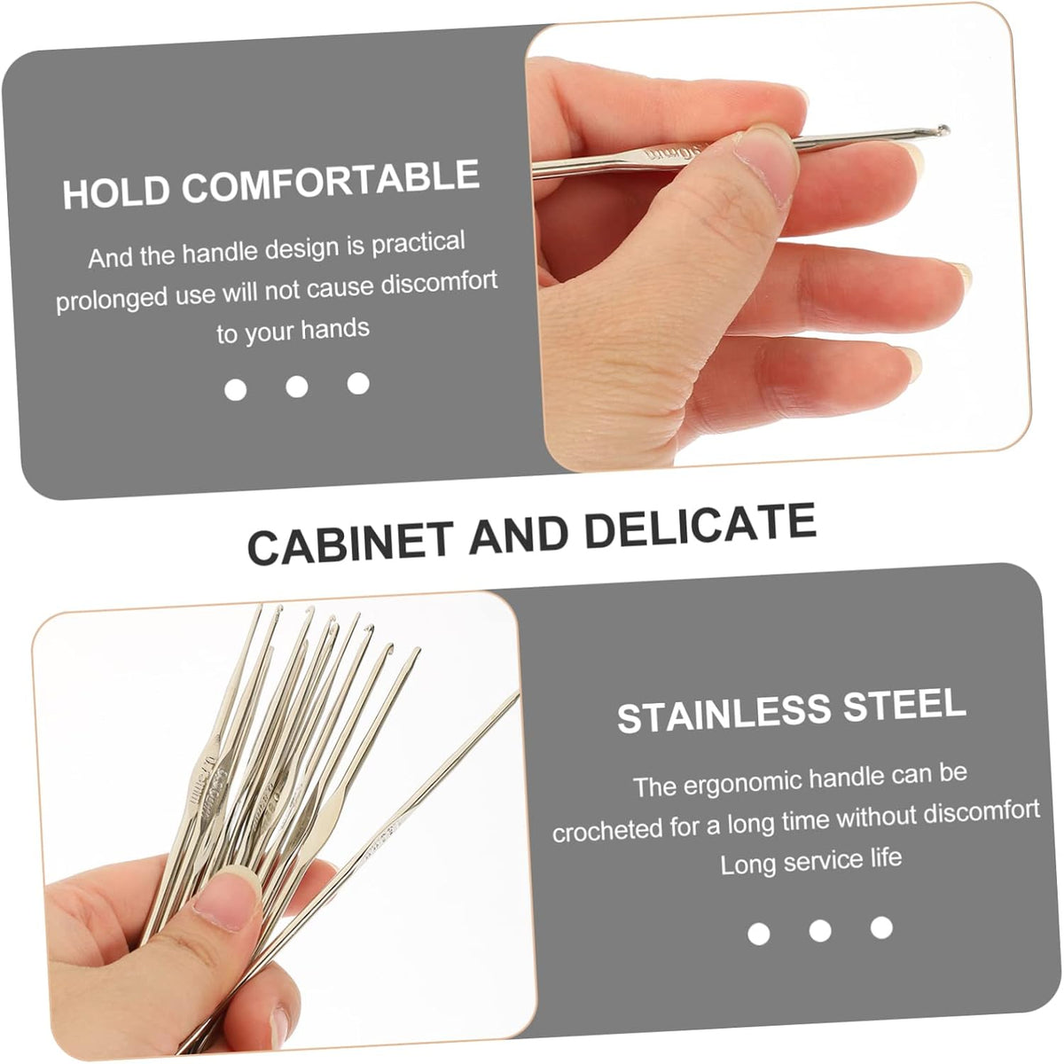 Winter Stainless Steel Crochet Hook Set for Sweaters and Yarn, 3 Sets