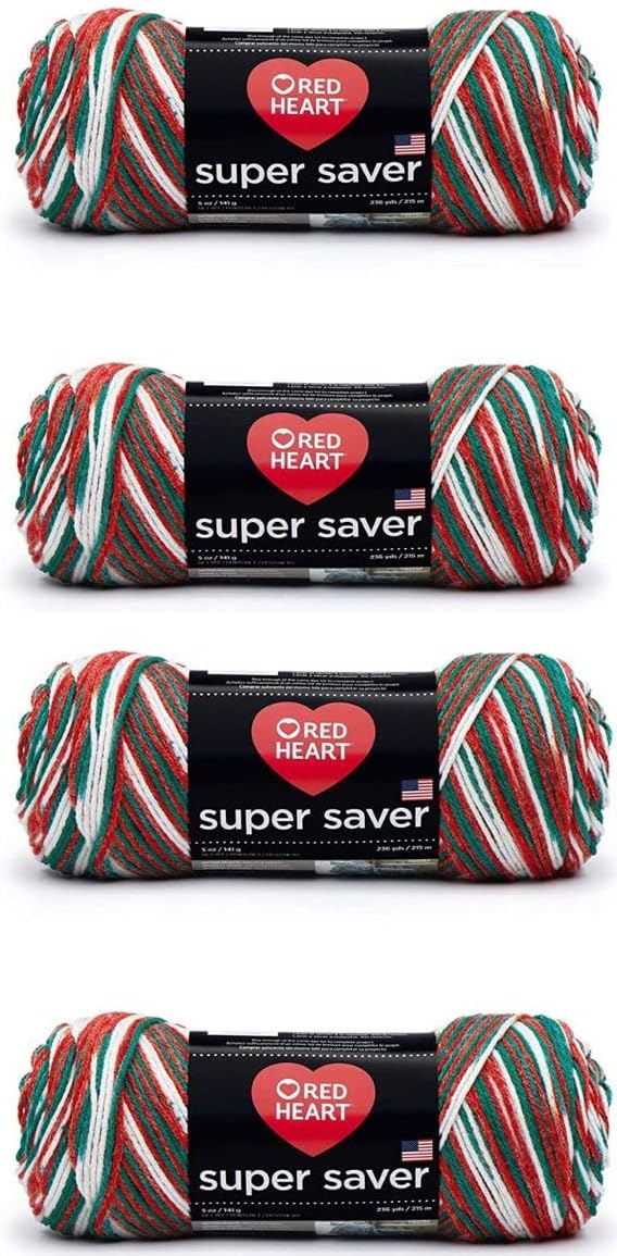 Bulk Buy - Red Heart Super Saver Yarn, 4 Pack, Mistletoe 4 Count