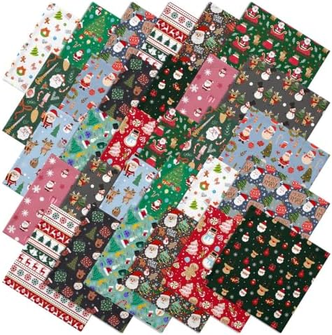 60 Pcs 10"x10" Christmas Cartoon Quilting Fabric Squares