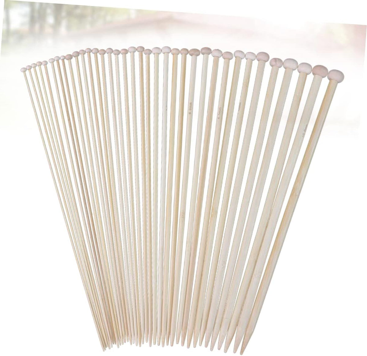 36 Piece Single Pointed Knitting Needles for Beginners, Khaki Plastic