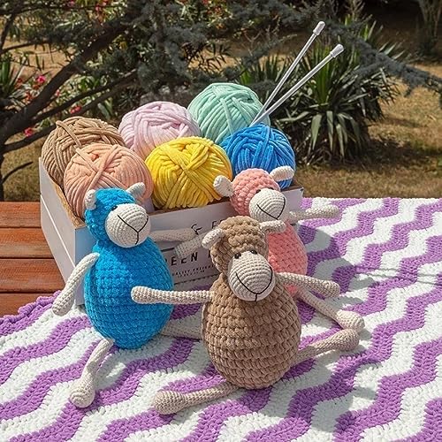 YarnArt Dolce Baby – Soft Chenille Velvet Yarn, 50g (1.76 oz), 93 yds