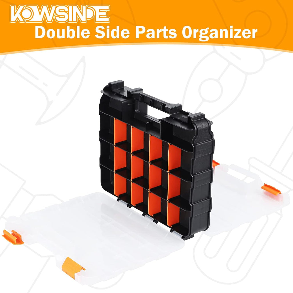 Kowsinde Double Side Tool Organizer, Hardware Storage Box
