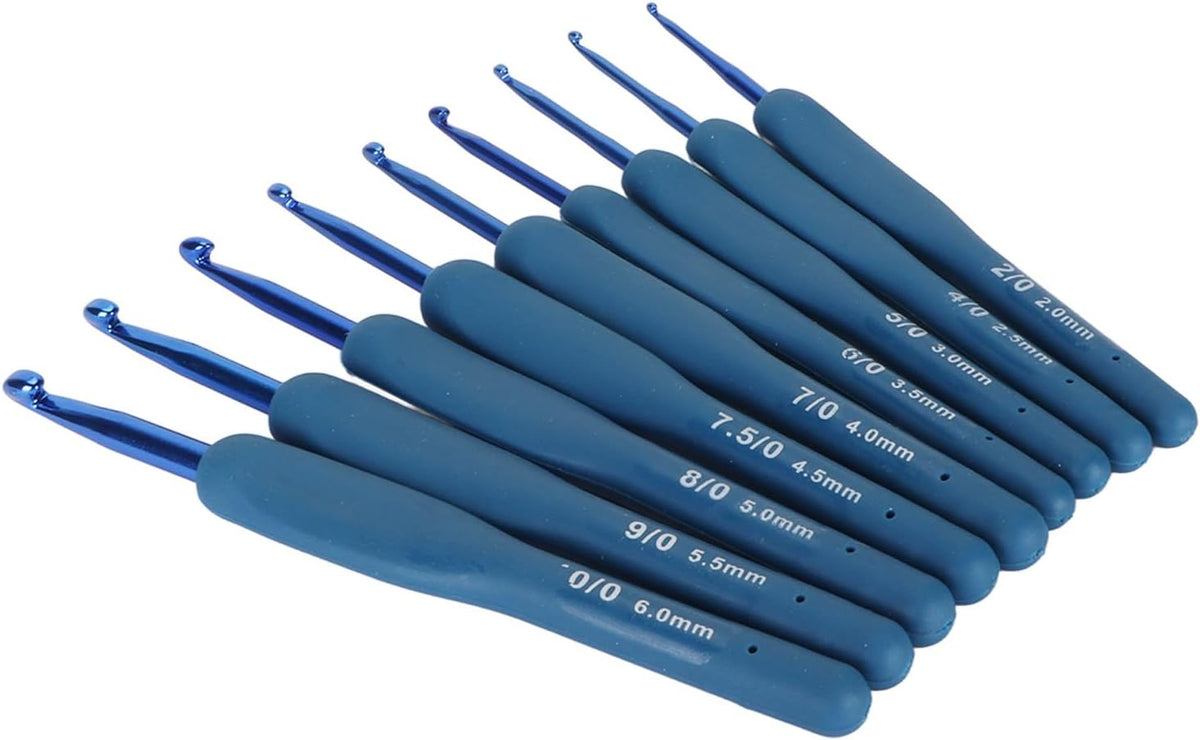 SIXRUN Crochet Hooks Set with Soft Grip Handles, Aluminum Hook